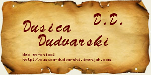 Dušica Dudvarski vizit kartica